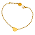 Pulseira Aço Cirúrgico com Ouro Coração Espelhado - Imagem 1