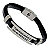 Pulseira Masculina Couro e Aço Cirúrgico para Cristãos - Imagem 1