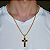 Colar Masculino Corrente Grumet Cruz Black Dupla Face - Imagem 1