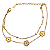 Pulseira Feminina de Aço com Ouro 18K Dupla Flower Pearl - Imagem 1