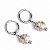 Brinco de Aço Cirúrgico Argolinha Click Ceramic Roses - Imagem 1