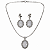 Conjunto Aço Bali com Pedra Natural Quartzo Rutilado - Imagem 1