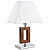 Abajur Rústico Decorativo Madeira Maciça Cúpula Tecido Bivolt 43cm de Altura Golden Art M633-MA Criados-mudos e Salas - Imagem 1
