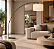 Coluna Arco Golden Art C952 Alumínio Curvo Cupula Tecido 190x205cm 1x E27 Bivolt Salas e Quartos - Imagem 2