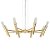 Lustre Design Moderno Metal Dourado Cúpula Vidro 8 Lâmpadas Ø60 x 1m Montana Golden Art G9 T1072-8 Salas e Hall - Imagem 1