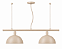 (Pintura) Lustre Bilhar Golden Art T143-2PI 1/2 Bola 2 Cúpulas 90cm 2xE27 - Imagem 2