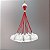 Lustre Design Moderno Cacho Colorido Branco e Vermelho 10 Lâmpadas  Ø50x1m Golden Art G9 T202-10 Cozinhas e Salas - Imagem 1