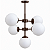 (Pintura) Lustre Golden Art Balls 5 Bolas Ø20cm 2 Andares 5xE27 T2050-5PI - Imagem 1