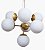 Lustre BALLS Golden Art T2050-7 Haste Vertical Esfera Vidro Moderno  7xE27 - Imagem 1