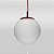 Pendente Vertical Bola Opalina Vidro Leitoso Cabo Regulável Ø30cm Golden Art E-27 T755-30 Entradas e Salas - Imagem 1