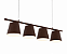(Pintura) Lustre DIDI Golden Art T903-H4 Haste Moderna Horizontal Barra de 110cm 4 Cúpulas Metal 4xE27 21cm - Imagem 1