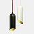 Pendente Tubular Vertical Metal Preto/Branco 30x10cm Golden Art 1x Lâmpada E27 Bivolt T915-1 Balcões e Cozinhas - Imagem 1