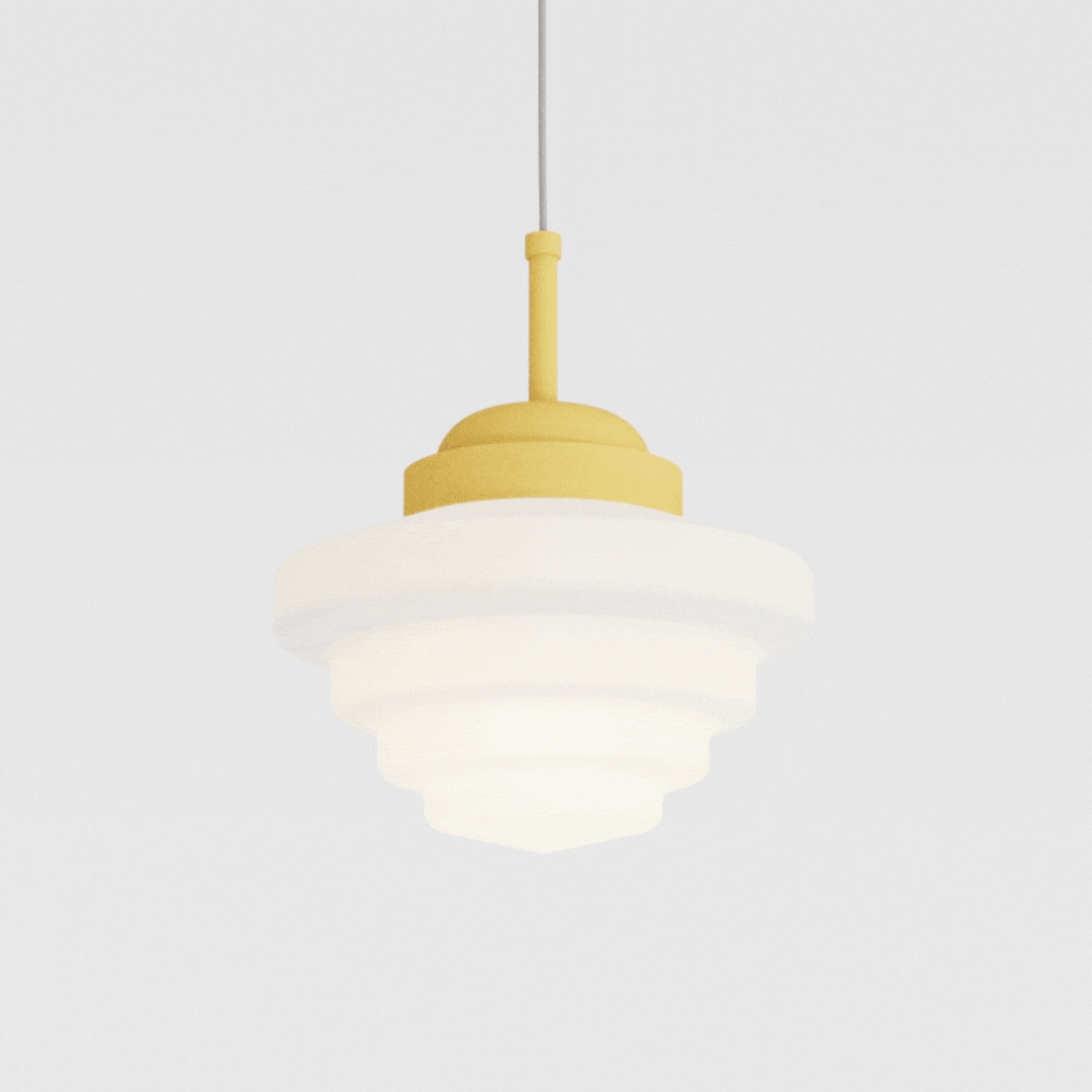 (Pintura) Pendente Escada Ø23cm Golden Art E-27 T933-23 Cúpula Vidro Leitoso Quartos e Salas - Imagem 3