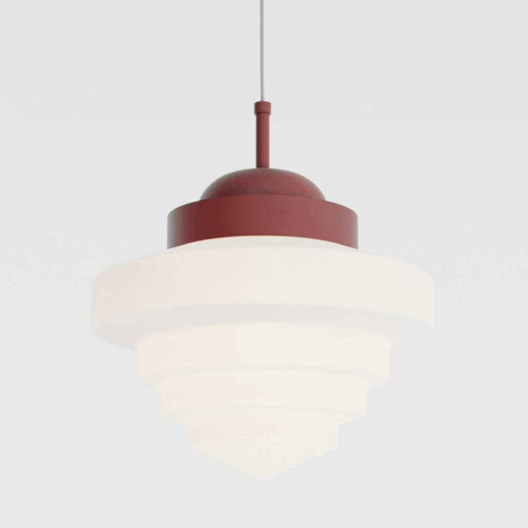 (Pintura) Pendente Escada Ø30cm Golden Art T933-30PI Cúpula Vidro Leitoso E-27 Quartos e Salas - Imagem 3