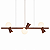 (Pintura) Lustre Golden Art Pivô Linear 3 Bolas de Vidro + Spots 80x23cm T9900-3PI - Imagem 1