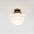 Plafon Ø23 Escada Golden Art E-27 T933-23P Redondo Branco Vidro Leitoso Sobrepor - Imagem 5
