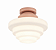 Plafon Ø23 Escada Golden Art E-27 T933-23P Redondo Branco Vidro Leitoso Sobrepor - Imagem 1