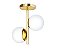 Plafon Old Artisan PLF5312 Duplo Moderno Esfera Bola De Vidro Dourado Polido Cores (2 - G9)  C-250XL-120XA-300 - Imagem 1