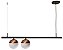 PENDENTE SNOOKER 16570/2 Usina Design Haste Com 2 GLOBOS DE VIDRO Ø14cm x 14 x 87,5 x 24,5 x 1m Cabo x 02 - E27 G45 - Imagem 1