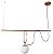 Pendente Usina Design QUIRON 16606/1 GANCHO 23cm HASTE Linear 55cm Moderno Globo de Vidro x 55 x 14 x 40 x1m x 01 - E27 - Imagem 1