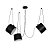 Pendente Dueluci 812/3 FANTASY G Alumínio Cupulas Suspensas Cabos Design Moderno 3xØ21 x A15 cm - 3 x E27 (4m Cabo encapado e Deslocador de teto) - Imagem 1