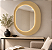 Espelho DNA Iluminação ES0103 Escritas – Oval 125×105 cm – Luz Indireta LED 60W 3000K – Moldura em Pintura e Inox - Imagem 1