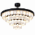 Lustre DNA Iluminação Redondo Eclipse 80cm ROCHA-RD80-DISCO – 4 Camadas – 16 Lâmpadas E14 – Rocha Selenita – Pintura - Imagem 1