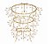 Lustre DNA Iluminação Valenssa Aros VALENSSA-AROS – 3 Aros (Ø100/80/60 cm) – Altura 160 × 100 cm – Cristal Amêndoa – 25 Lâmpadas E14 – Pendente 1,5 m – Pintura - Imagem 1
