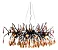 Pendente DNA Iluminação Branch 50cm BRANCH-PEND – Dourado Fosco – Amêndoa – 6 Lâmpadas G9 – Cabo 1,5 m - Imagem 1