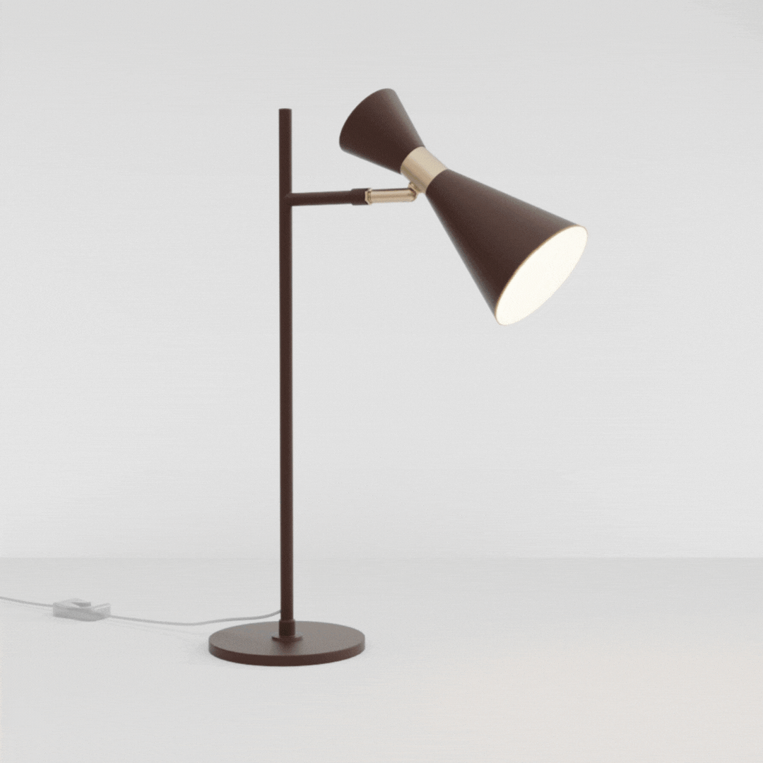 Abajur de Mesa Golden Art Picasso com Haste Reta Pintada e Cúpula Cone E27 Altura Média 50cm M1071HPI - Imagem 3