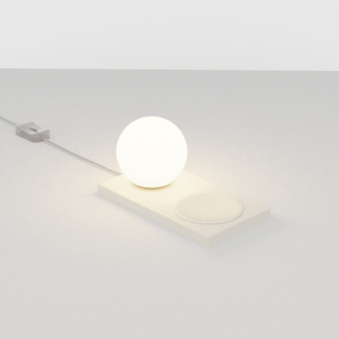 Abajur de Mesa Golden Art Plane 22x12cm com Bola 10cm em Latão e Soquete G9 M755-10LT - Imagem 2