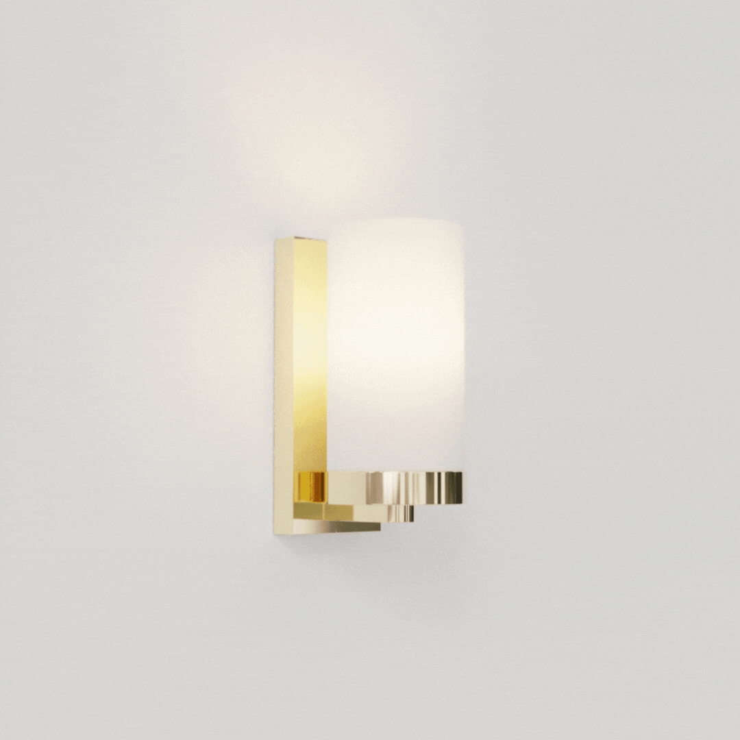 Arandela Golden Art Tubo de Vidro Ø 9x18cm em Latão com Soquete E27 e Altura de 21cm P358-18LT - Imagem 6