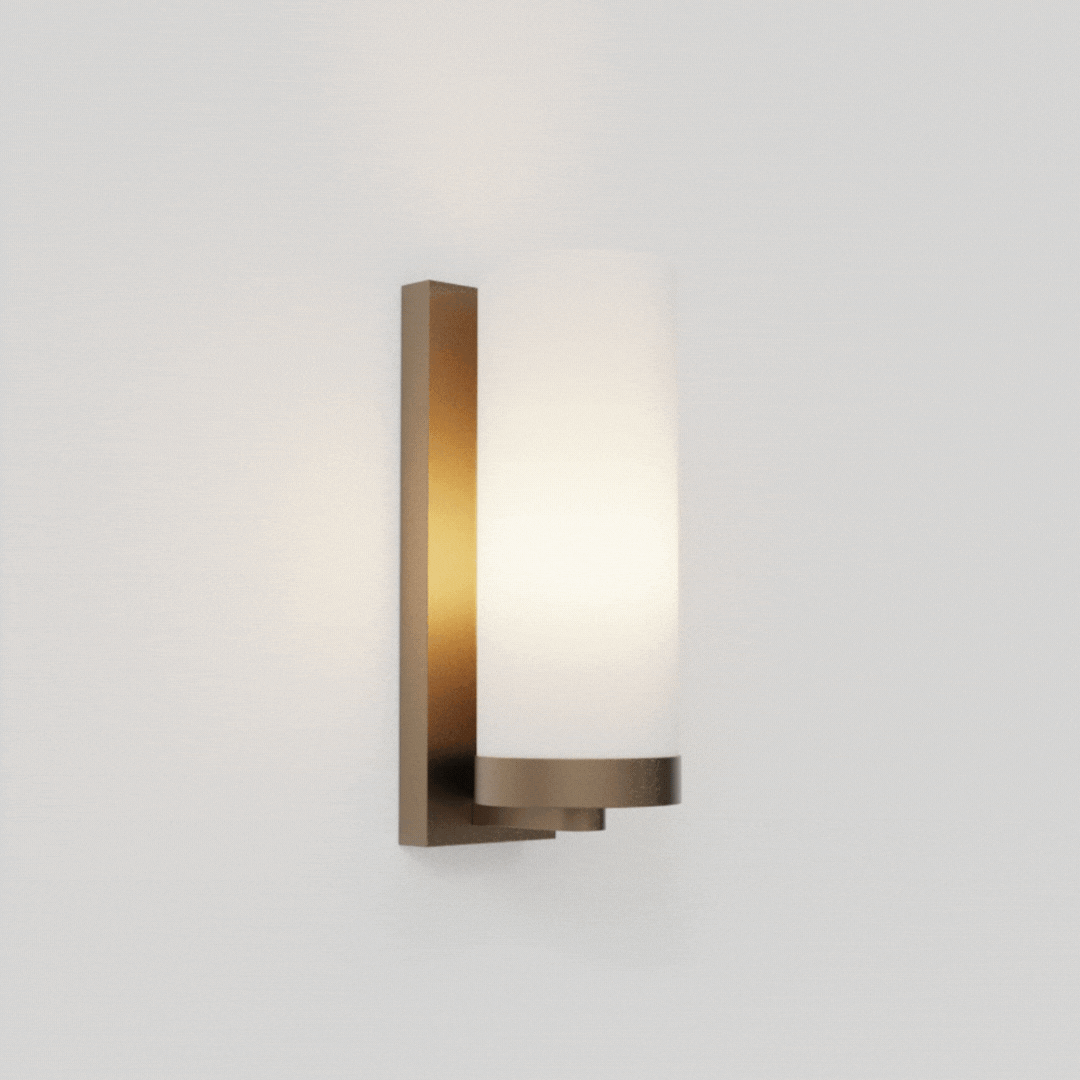 Arandela Golden Art Tubo de Vidro Ø 9x24cm com Acabamento em Pintura e Soquete E27 28cm P358-24PI - Imagem 3