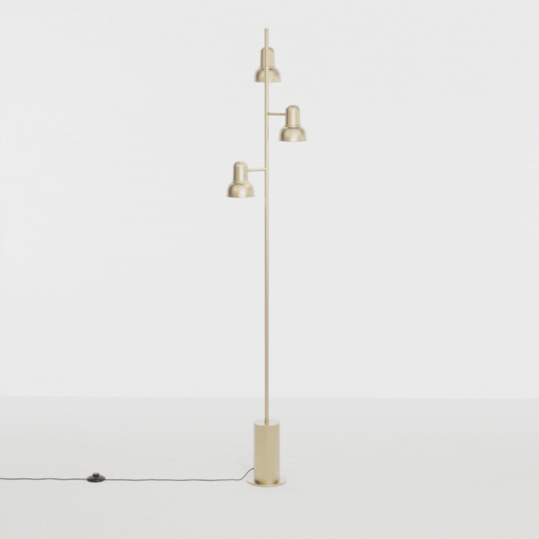 Coluna de Iluminação Golden Art Escriba em Latão com 3 Soquetes E27 170cm C1810-3LT - Imagem 3