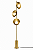(Latão - Especiais) Coluna de Iluminação Golden Art Orvalho em Latão com 3 LEDs de 3W 170cm C1820-3LT - Imagem 2