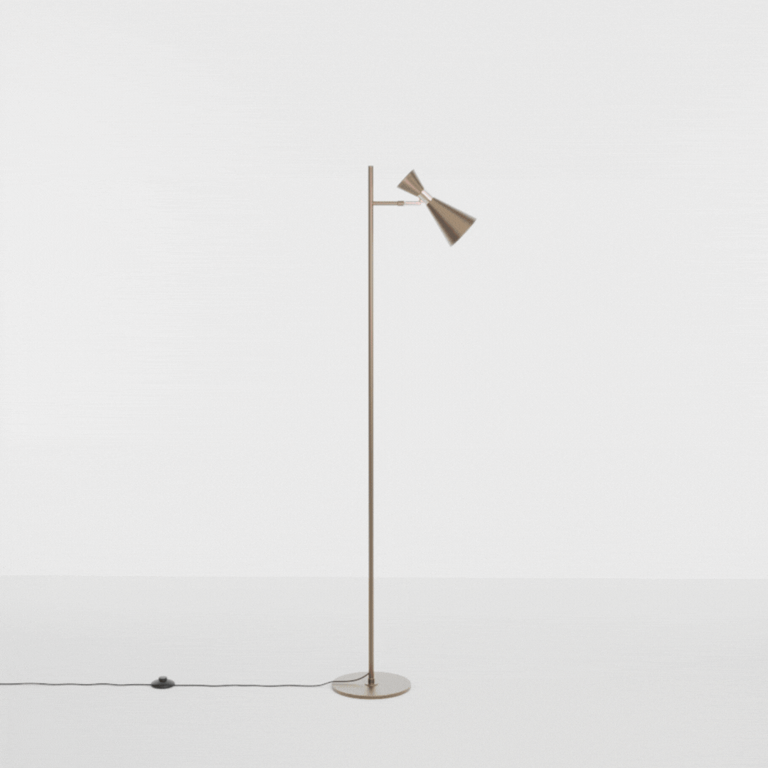 Coluna de Iluminação Golden Art Picasso em Latão com Foco Direcionável e Lâmpada E27 150cm C1071LT - Imagem 3