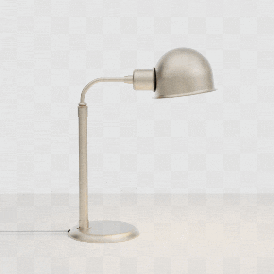 Luminária de Mesa Golden Art Juddy Telescópica em Latão com Base Redonda e Lâmpada E27 Altura Ajustável 40–48cm M204LT - Imagem 2