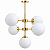 (Latão - Especiais) Lustre Balls 5 Globos Golden Art T2050-5LT Ø20cm 2 Andares em e Soquetes E27 – Iluminação Decorativa -5LT - Imagem 1