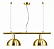 (Latão - Especiais) Lustre BILHAR Golden Art T143-2LT 1/2 Bola 2 Cúpulas 90 cm – - Imagem 1