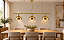 (Latão - Especiais) Lustre BILHAR 1/2 Bola Golden Art T143-3LT 3 Cúpulas em 140 cm – - Imagem 2