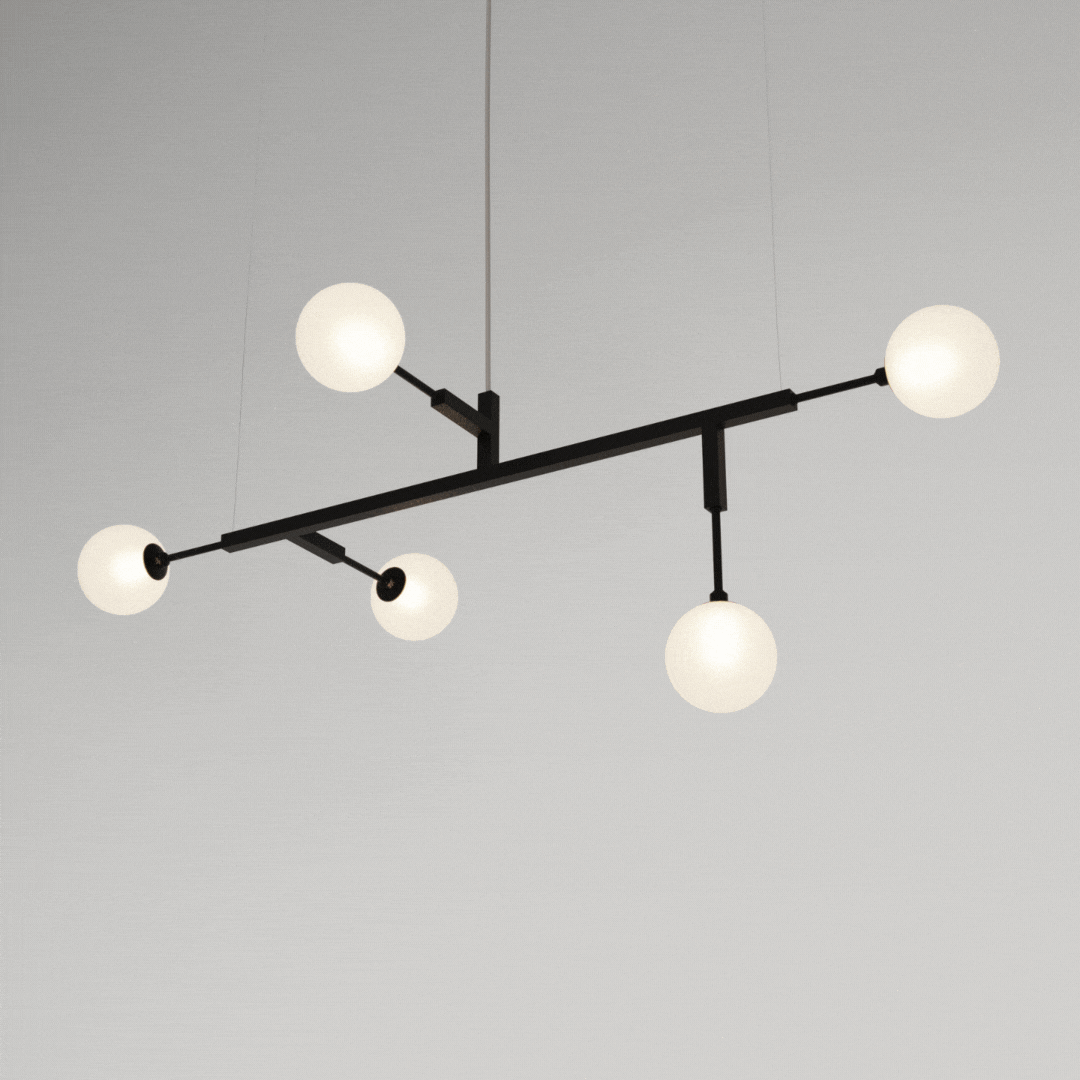 Lustre CINQUE 100 para Bolas de 12cm com Acabamento em Pintura – Golden Art T55100PI - Imagem 2