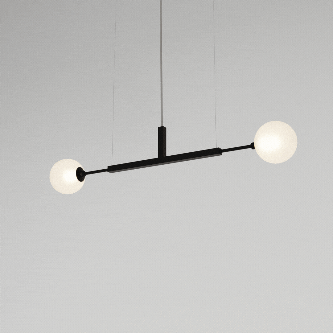 Lustre Due 70 Horizontal para Globos 12cm em Pintura com Soquetes G9 – Golden Art Iluminação Decorativa T2270PI - Imagem 4