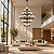 Lustre GRAPP com 30 Soquetes G9 e Acabamento em Pintura 100cm – Golden Art Iluminação T2820-30PI - Imagem 2