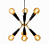 Lustre Golden Art NASA 3 Braços Ø36cm Latão e Pintura 7xE27 T1070LTPI - Imagem 1