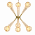 Lustre Golden Art NASA 3 Braços Ø36cm Latão e Pintura 7xE27 T1070LTPI - Imagem 3