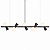 (Pintura) Lustre PIVÔ Linear 5 Bolas de Vidro Spots– Golden Art Iluminação T9900-5PI - Imagem 1