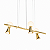 (Latão - Especiais) Lustre PIVÔ Linear 3 Bolas de Vidro e Spots – Golden Art Iluminação T9900-3LT - Imagem 1