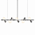 (Latão - Especiais) Lustre PIVÔ Linear 5 Bolas de Vidro e Spots – Golden Art Iluminação T9900-5LT - Imagem 1