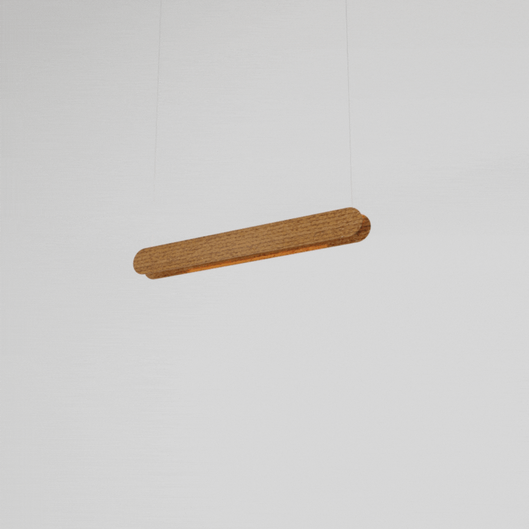 Pendente BARRA LINEAR Tubo LED T8 60 cm em Madeira – Golden Art T620-70MD - Imagem 3