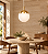 (Latão - Especiais) Pendente BOLA OPALINA Ø 35 cm Golden Art T755-35LT – Design Sofisticado - Imagem 2